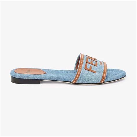 fendi inspired slides|fendi denim slides.